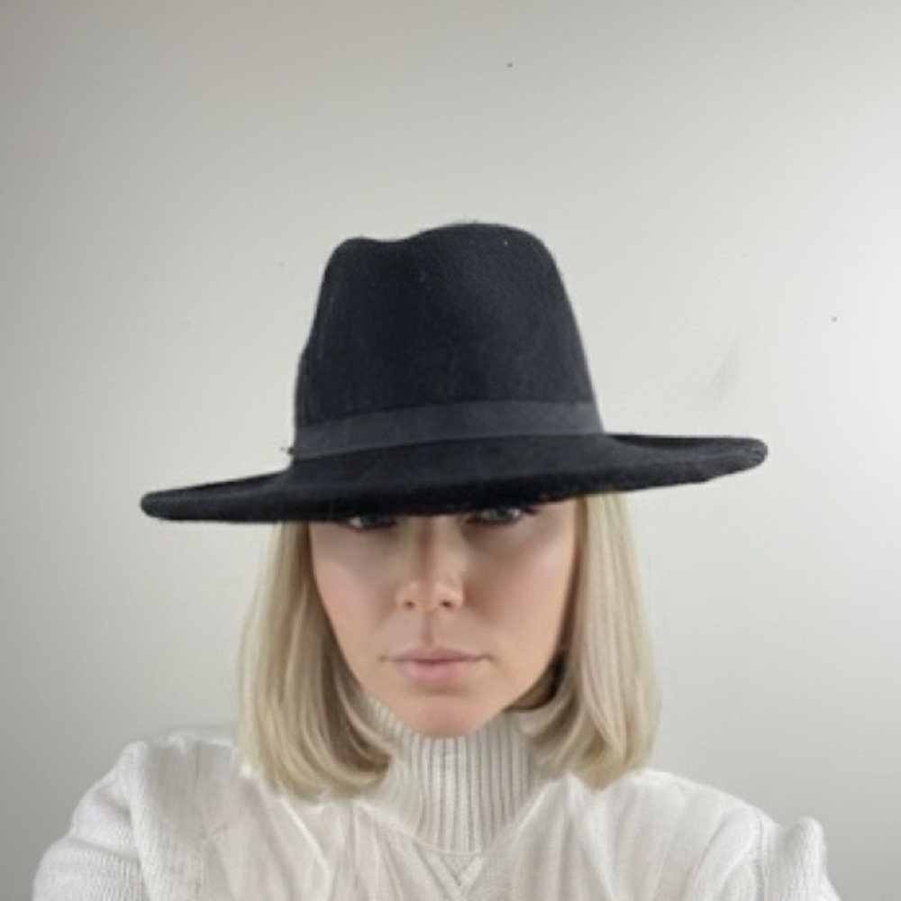 TED BAKER Elegant Black Women's 100% wool Fedora Hat